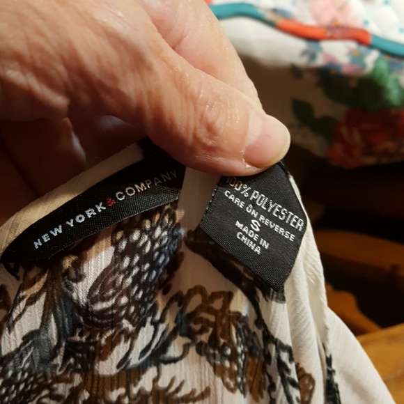 New york and co long sledve sheer blouse - Picture 5 of 6